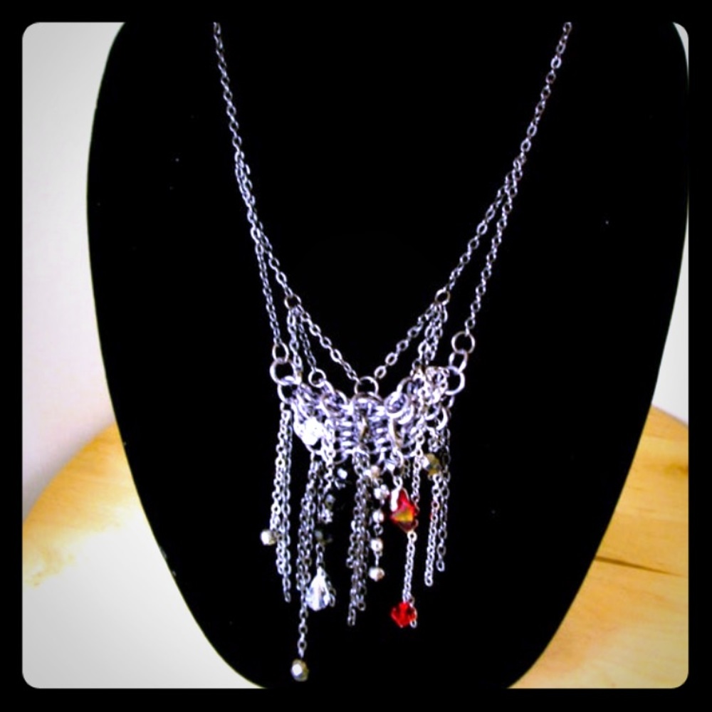 ⭐️Rocker chainmail Swarovski necklace